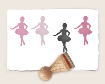 Mini rubber stamp BALLERINA Ø 15 mm / 0.59 inch