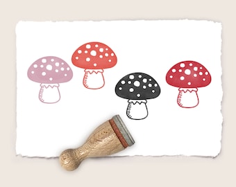 Mini rubber stamp FLY AGARIC Ø 12 mm / 0.47 inch