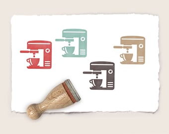 Mini rubber stamp ESPRESSO MACHINE Ø 12 mm / 0.47 inch