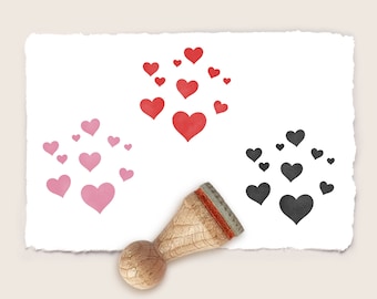 Mini rubber stamp HEARTS Ø 15 mm