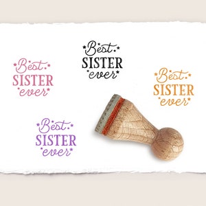 Stempel BEST SISTER EVER Ø 15 mm Ministempel
