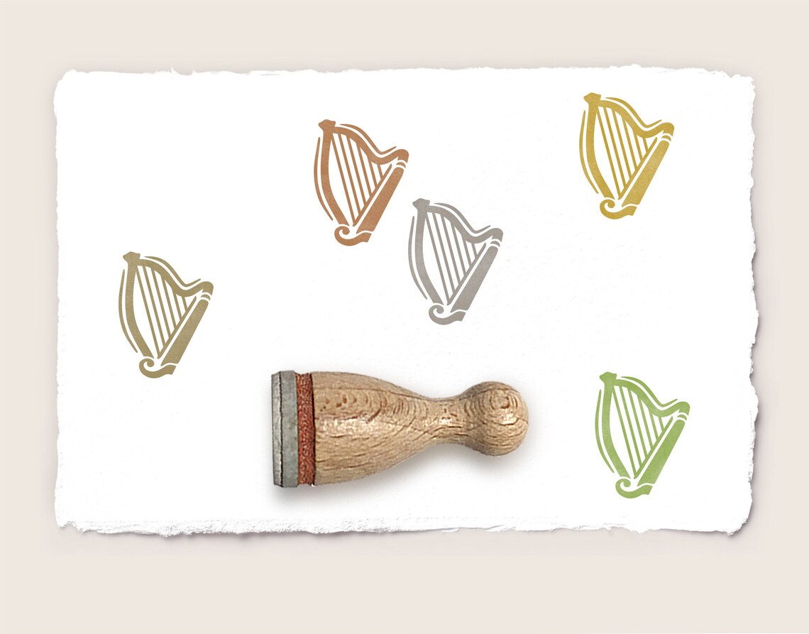 Mini Rubber Stamp HARP Ø 12 Mm / 0.47 Inch Etsy