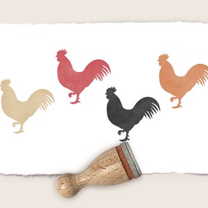 Mini rubber stamp ROOSTER Ø 12 mm / 0.47 inch