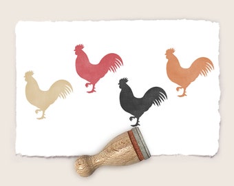 Mini rubber stamp ROOSTER Ø 12 mm / 0.47 inch