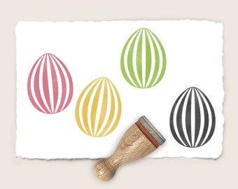 Mini rubber stamp EASTER EGG vertical lines Ø 12 mm