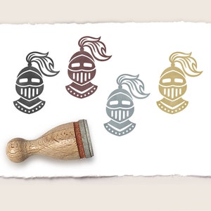 Mini rubber stamp KNIGHT'S HELMET Ø 12 mm / 0.47 inch