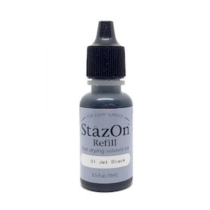 StazOn Navulling JET ZWART 15 ml / 0,5 fl. oz