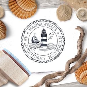 Gepersonaliseerde retourstempel SEA BREEZE ∅ 40 mm