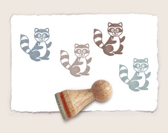 Mini rubber stamp LITTLE RACCOON Ø 15 mm / 0.59 inch