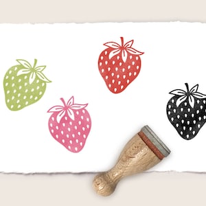 Mini rubber stamp STRAWBERRY Ø 12 mm