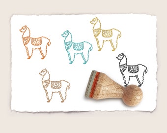 Mini rubber stamp LLAMA Ø 15 mm / 0.59 inch