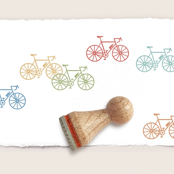 Mini rubber stamp RACING BIKE Ø 15 mm / 0.59 inch