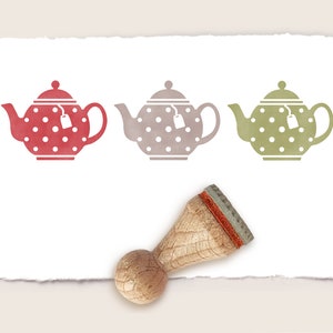 Mini rubber stamp TEAPOT Ø 15 mm / 0.59 inch