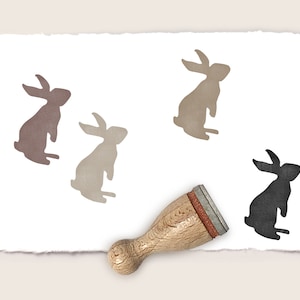 Mini rubber stamp STANDING BUNNY Ø 12 mm / 0.47 inch