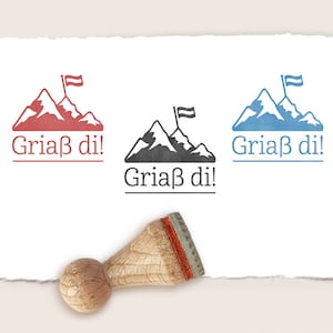 Stempel "Griaß Di" Ø 15 mm Ministempel