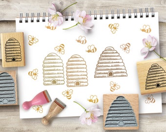 Juego de sellos de caucho BEEHIVE, 4 sellos