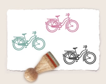 Mini rubber stamp LADIES' BICYCLE Ø 15 mm