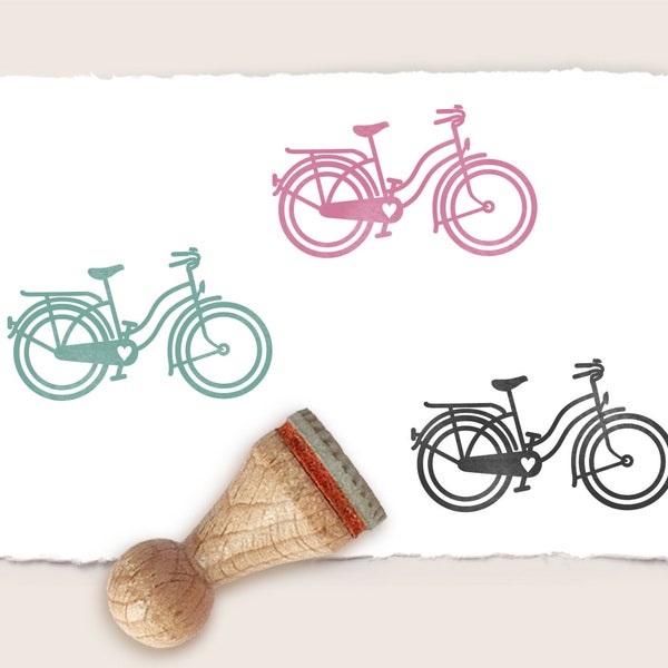 Mini rubber stamp LADIES' BICYCLE Ø 15 mm