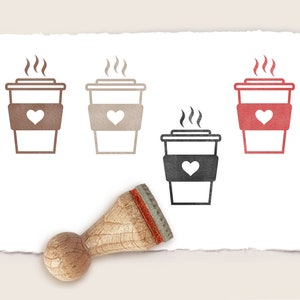 Mini rubber stamp COFFEE CUP Ø 15 mm / 0.59 inch