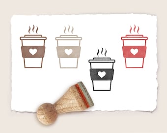 Mini rubber stamp COFFEE CUP Ø 15 mm / 0.59 inch