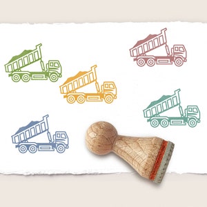 Mini rubberen stempel DUMP TRUCK 01 Ø 15 mm / 0,59 inch