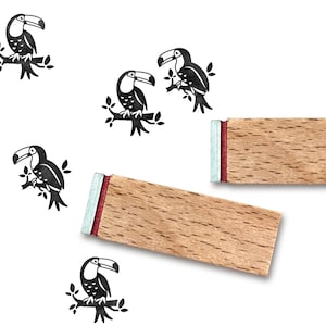 Mini rubber stamp set TOUCANS 15 mm / 0.59 inches / 2 stamps