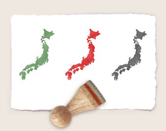 Mini rubber stamp JAPAN MAP Ø 15 mm