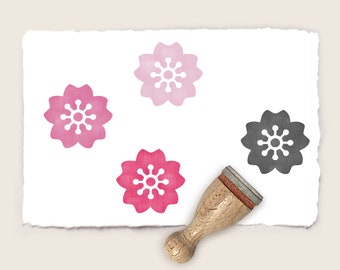 Mini rubber stamp JAPANESE CHERRY BLOSSOM Ø 12 mm / 0.47 inch