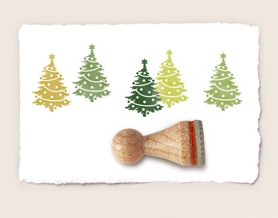 Mini Rubber Stamp DECORATED CHRISTMAS TREE  15 Mm / 0.59 Inch - Etsy