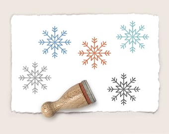 Mini rubber stamp SNOWFLAKE NO. 4 Ø 12 mm / 0.47 inch