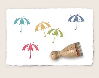 Mini rubber stamp UMBRELLA Ø 12 mm / 0.47 inch