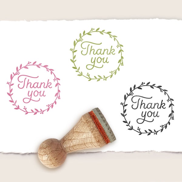 Mini rubber stamp THANK YOU Ø 15 mm / 0.59 inch