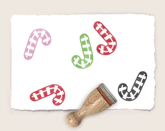 Mini rubber stamp CANDY CANE Ø 12 mm / 0.47 inch
