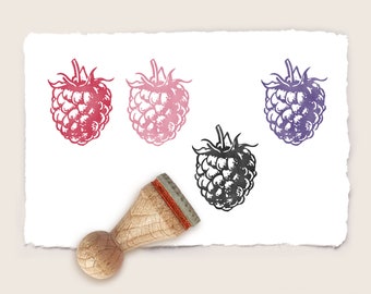 Mini rubber stamp RASPBERRY Ø 15 mm / 0.59 inch