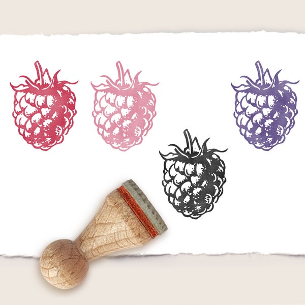 Mini rubber stamp RASPBERRY Ø 15 mm / 0.59 inch