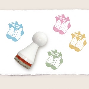 Mini tampon en caoutchouc CHAUSSETTES BÉBÉ Ø 15 mm / 0,59 pouces