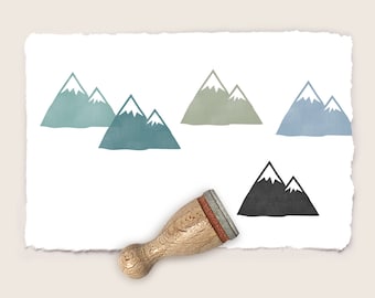 Mini rubber stamp MOUNTAINS Ø 12 mm / 0.47 inches