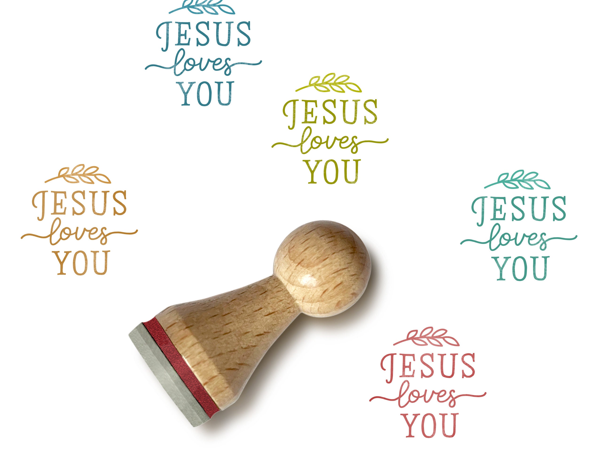 Mini Rubber Stamp JESUS LOVES YOU Ø 15 Mm / 0.59 Inches - Etsy