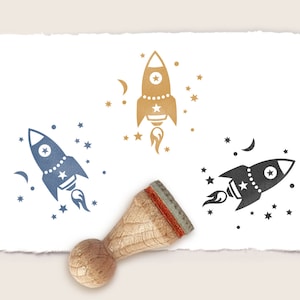 Mini rubberen stempel ROCKET Ø 15 mm / 0,59 inch