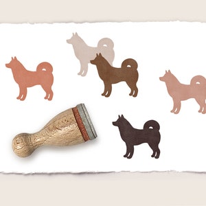 Mini rubber stamp AKITA INU Ø 12 mm / 0.47 inch