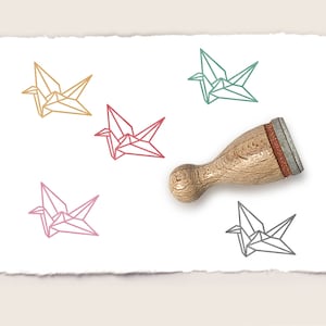 Stempel ORIGAMI KRANICH Ø 12 mm Ministempel