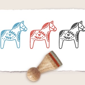 Mini rubber stamp DALA HORSE 02 Ø 15 mm