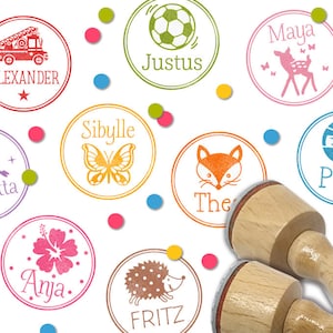 Aangepaste rubberen stempel NAAM + AFBEELDING 25 mm / 1 inch