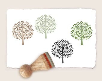 Mini rubber stamp TREE 02 Ø 15 mm / 0.59 inch