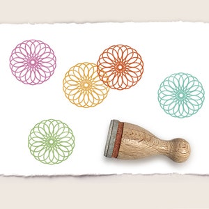 Mini rubberen stempel SPIROGRAFIE Ø 12 mm