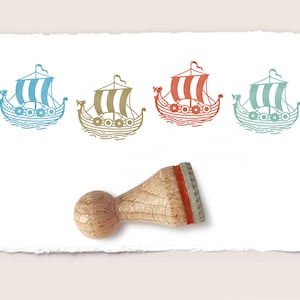 Mini rubber stamp VIKING SHIP Ø 15 mm / 0.59 inch