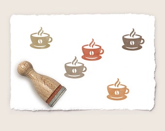 Mini rubber stamp COFFEE CUP Ø 12 mm / 0.47 inches