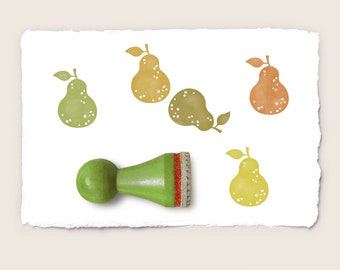 Mini rubber stamp PEAR Ø 15 mm / 0.59 inches