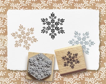 Lot of 6 Stampin Up! Winter Snowflake Wood Mounted Rubber Stamps