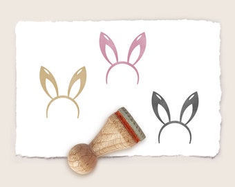 Mini rubber stamp BUNNY EARS Ø 15 mm / 0.59 inch